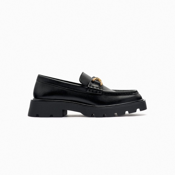 Zara Low Heel Lug Sole Loafers 7.5 - Picture 2 of 6